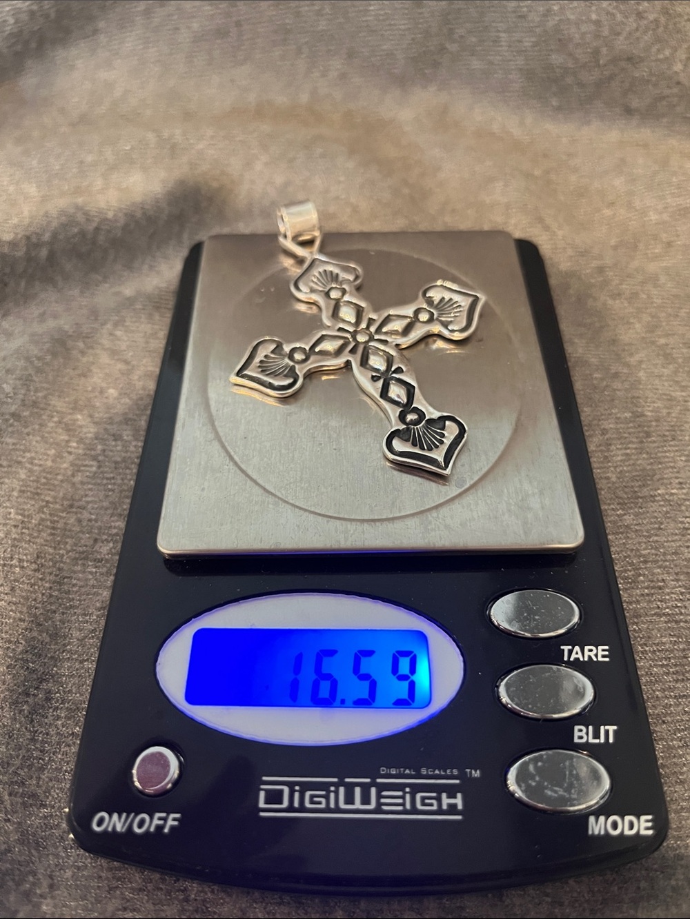 Sterling Phillip Guerro Navajo Cross Pendant - Picture 8 of 9